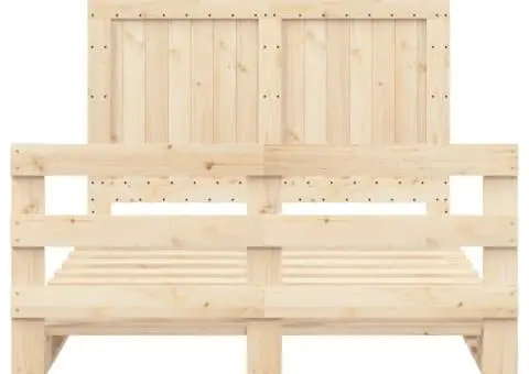 Cadru de pat cu tăblie, 140x200 cm, lemn masiv de pin - 5/5