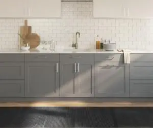 vidaXL Covor dreptunghiular, gri, 80x300 cm, bambus
