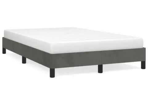 Cadru de pat fără saltea Gri închis 120x190 cm catifea - 2/5