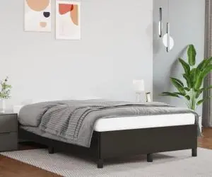 vidaXL Cadru de pat fără saltea Negru piele artificială