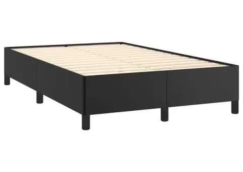 Cadru de pat fără saltea Negru piele artificială - 3/5