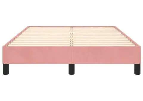 Cadru de pat fără saltea roz 120x190 cm catifea - 5/5