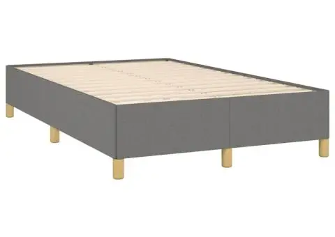 Cadru de pat fără saltea gri închis 120x190 cm țesătură - 3/5