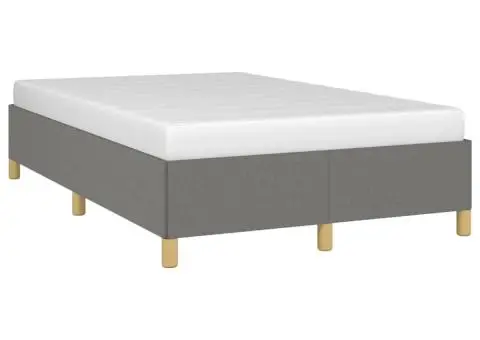 Cadru de pat fără saltea gri închis 120x190 cm țesătură - 4/5