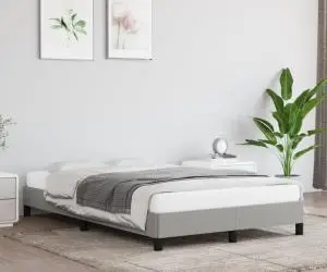 vidaXL Cadru de pat fără saltea țesătură gri deschis 120x190 cm