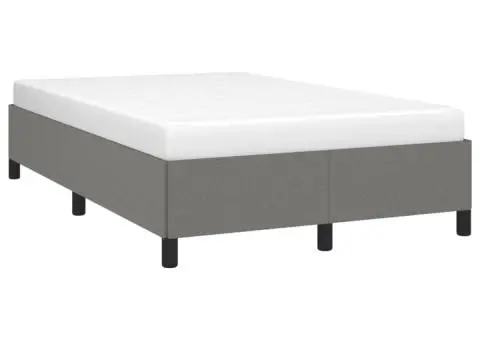 Cadru de pat fără saltea gri închis 120x190 cm țesătură - 3/5