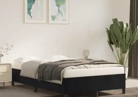 Cadru de pat fără saltea Negru 120x190 cm catifea - 1/5