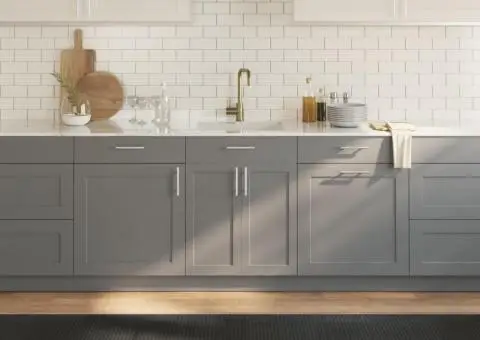 Covor dreptunghiular, gri, 60x500 cm, bambus - 1/5