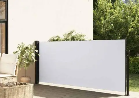 Copertina laterală retractabilă, alb, 120x500 cm - 1/5