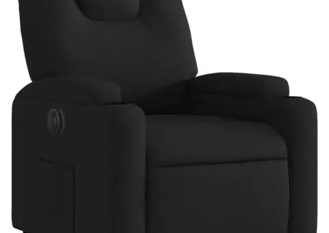 Fotoliu rabatabil electric, negru, material textil - 4/5