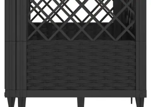 Jardinieră de grădină cu spalier, negru, 43,5x43,5x43,5 cm, PP - 4/5