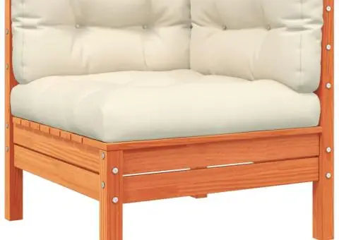 Set canapele grădină cu perne, 4 piese, maro ceruit, lemn pin - 4/5