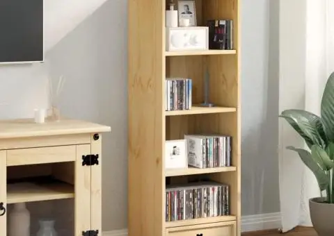 Dulap de CD-uri „Corona”, 40x30x110 cm, lemn masiv de pin - 3/5