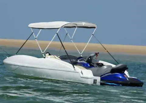 Parasolar Bimini 3 arcuri pereți din plasă 183x(154-167)x137 cm - 1/5