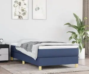 vidaXL Cadru pat fără saltea țesătură albastră 90x200 cm