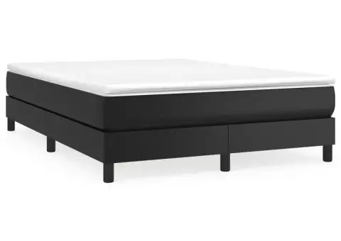 Cadru de pat, negru, 140x200 cm, piele ecologică - 2/5