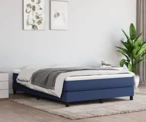vidaXL Cadru de pat fără saltea, albastru, 140x200 cm, textil