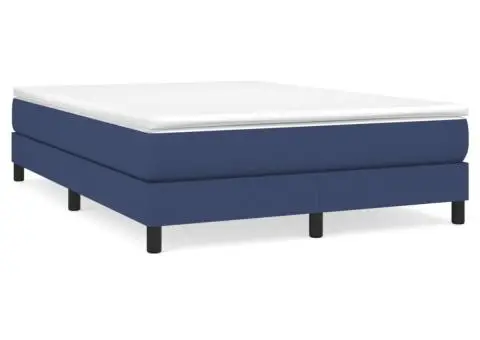 Cadru de pat fără saltea, albastru, 140x200 cm, textil - 2/5