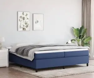 vidaXL Cadru de pat fără saltea, albastru, 200x200 cm, textil