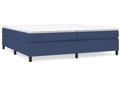 Cadru de pat fără saltea, albastru, 200x200 cm, textil - 2/5