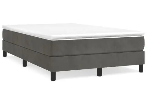 Cadru de pat fără saltea, gri închis, 120x200 cm, catifea - 2/5