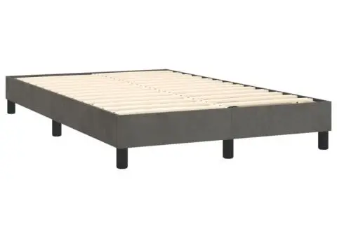 Cadru de pat fără saltea, gri închis, 120x200 cm, catifea - 4/5