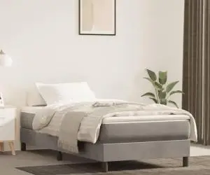 vidaXL Cadru de pat fără saltea, gri deschis, 100x200 cm, catifea