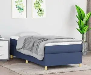 vidaXL Cadru de pat fără saltea țesătură albastră 100x200 cm