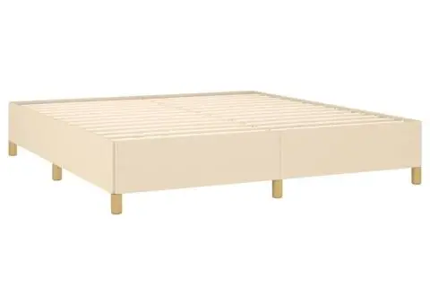 Cadru de pat fără saltea, crem, 160x200 cm, textil - 4/5