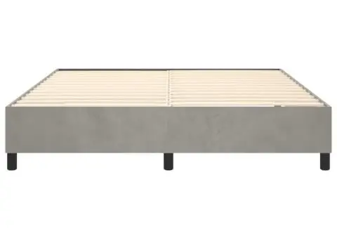 Cadru de pat fără saltea, gri deschis, 160x200 cm, catifea - 5/5