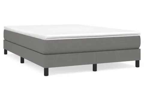 Cadru de pat fără saltea, gri închis, 140x200 cm, textil - 2/5