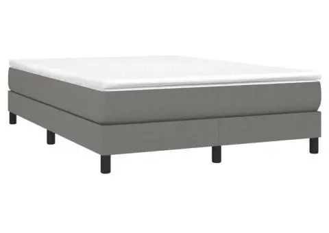 Cadru de pat fără saltea, gri închis, 140x200 cm, textil - 3/5