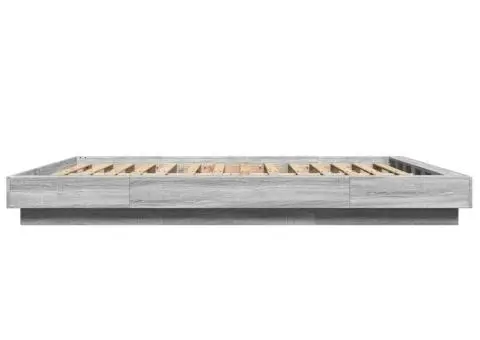 Cadru de pat, gri sonoma, 160x200 cm, lemn prelucrat - 5/5