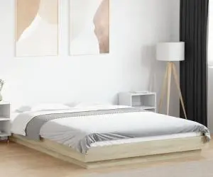 vidaXL Cadru de pat, stejar sonoma, 120x190 cm, lemn prelucrat