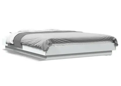 Cadru de pat, alb, 120x190 cm, lemn prelucrat - 2/5