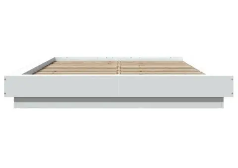 Cadru de pat, alb, 120x190 cm, lemn prelucrat - 4/5