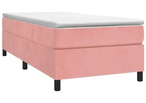 Cadru de pat, roz, 100x200 cm, catifea - 3/5