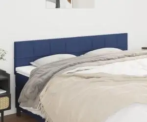 vidaXL Tăblii de pat, 2 buc, albastru, 90x5x78/88 cm, textil