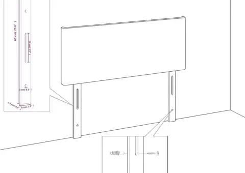 Tăblii de pat, 2 buc, albastru, 90x5x78/88 cm, textil - 5/5