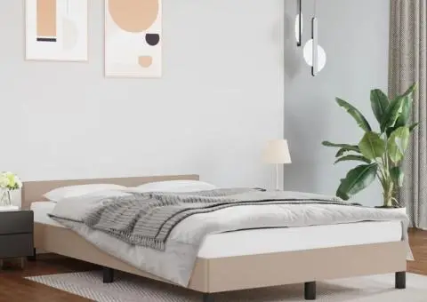 Cadru de pat fără saltea cappuccino 120x190cm piele artificială - 1/5