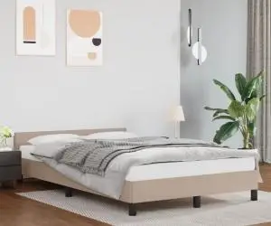 vidaXL Cadru de pat fără saltea cappuccino 120x190cm piele artificială