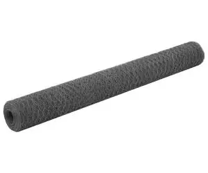 vidaXL Plasă de sârmă găini, gri, 25 x 1,2 m, oțel cu înveliș PVC