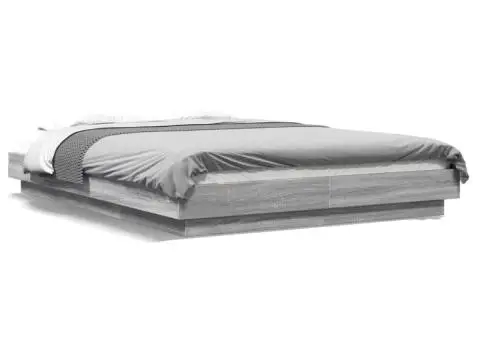 Cadru de pat, gri sonoma, 140x200 cm, lemn prelucrat - 2/5