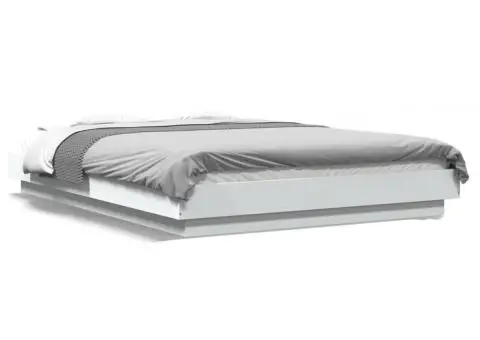 Cadru de pat, alb, 120x200 cm, lemn prelucrat - 2/5