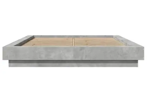 Cadru de pat, gri beton, 135x190 cm, lemn prelucrat - 4/5