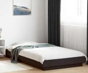 vidaXL Cadru de pat, negru, 100x200 cm, lemn prelucrat