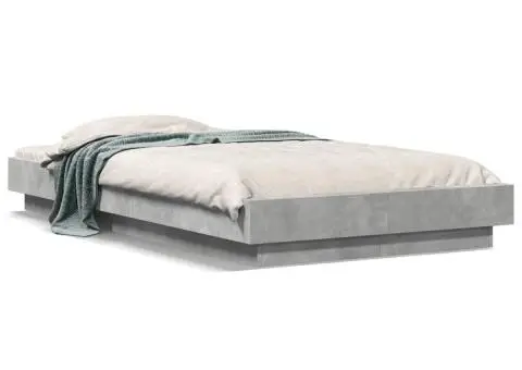 Cadru de pat, gri beton, 100x200 cm, lemn prelucrat - 2/5