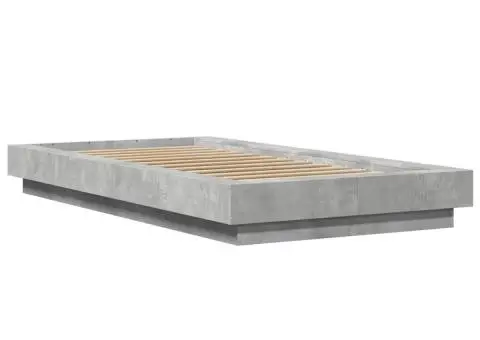 Cadru de pat, gri beton, 100x200 cm, lemn prelucrat - 3/5
