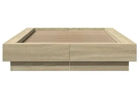 Cadru de pat, stejar sonoma, 90x200 cm, lemn prelucrat - 4/5