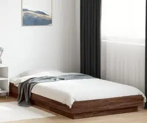 vidaXL Cadru de pat, stejar maro, 90x190 cm, lemn prelucrat